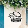 Metal Wall Art Baseball Gift Personalized Family Name Sign Indoor Sports Decor