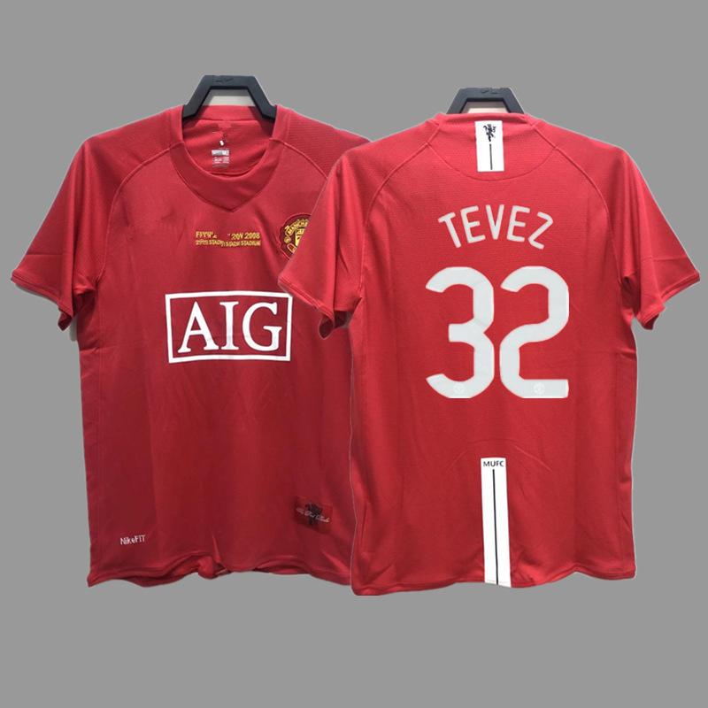Man L Retro Jersey Football Jersey No. 7 Beckham Cantona C Ronaldo Rooney Giggs Jersey