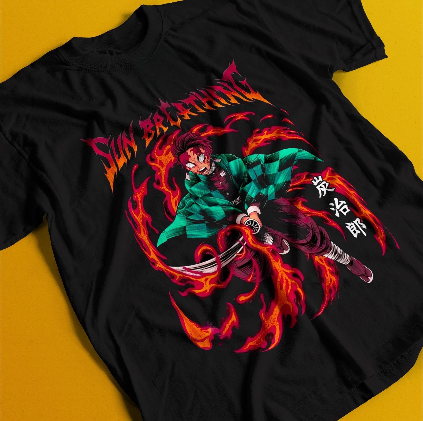 

Demon Slayer Shirt Tanjiro Tshirt Zenitsu TShirt Muzan Doma Tee Inosuke Nezuko Summer Unisexs and Womens Breathable Tshirt Top S