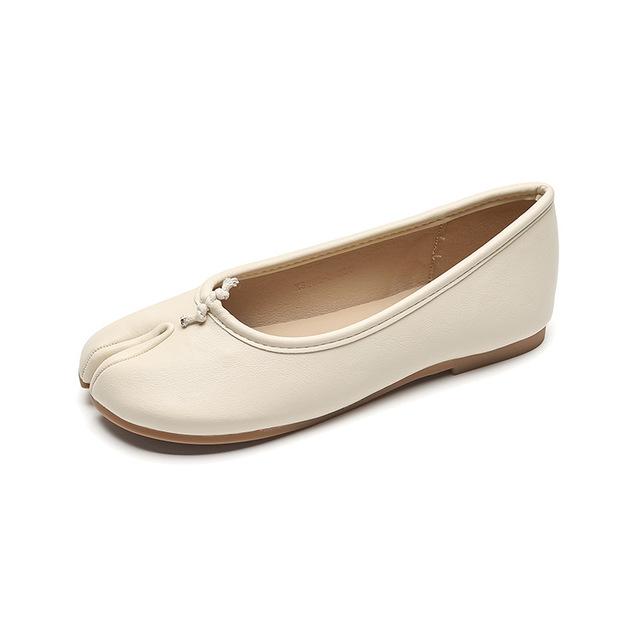 Silver Tabi Shoes Woman Split Toe Flats Trotters Ninja Loafers Cozy Slip On Ladies Daily Walking Shoes Mocasines