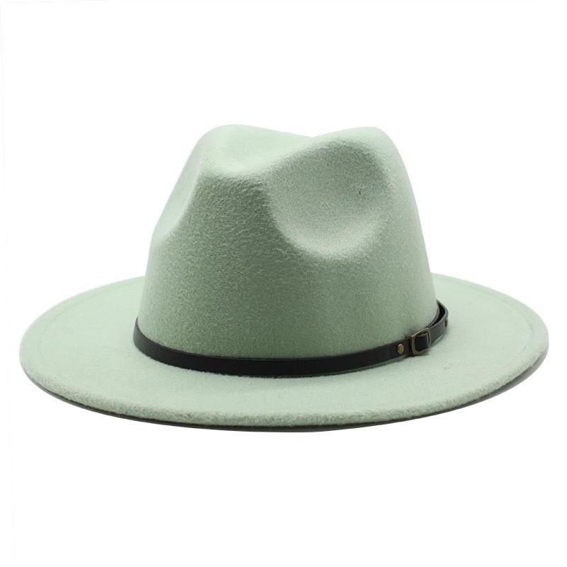 Vintage British Style Wool Felt Fedora Hat For Women With Wide Brim And Breathable Design