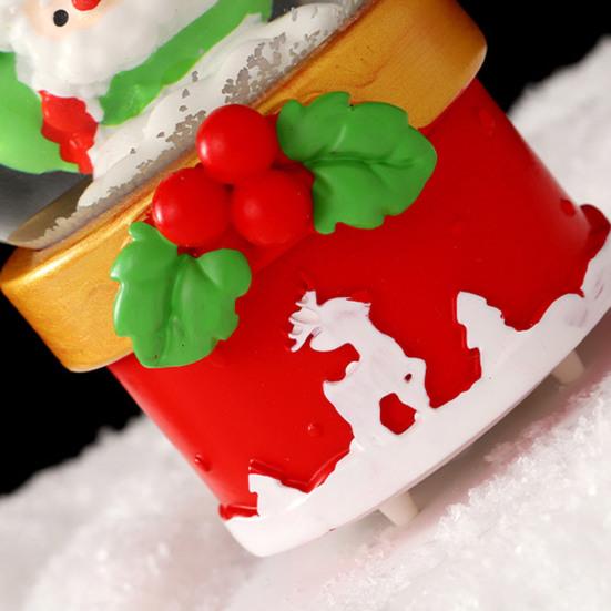 4.5/6.5CM Christmas Glowing Faux Crystal Ball Ornament LED Light-up Santa Claus Figurine Inside Clear Sphere Holiday Party Office Desktop Decoration