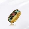 Vintage Inspired Geometric Heart Bird Ring For Women Stylish Adjustable Copper Accessory