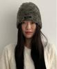 KOOKEESEE Hairy Knit Beanie Hat_Khaki