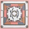 POBING Silk Scarf Women Large Shawls Horse Print Stoles Square Bandana Luxury Kerchief Big Hijab Scarf Female Foulards 130CM
