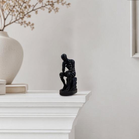 3D Printed Thinker Figurine, Hollow Thinking Man Statue, Abstract Sculpture for Home Office Bookshelf Desktop Decor
