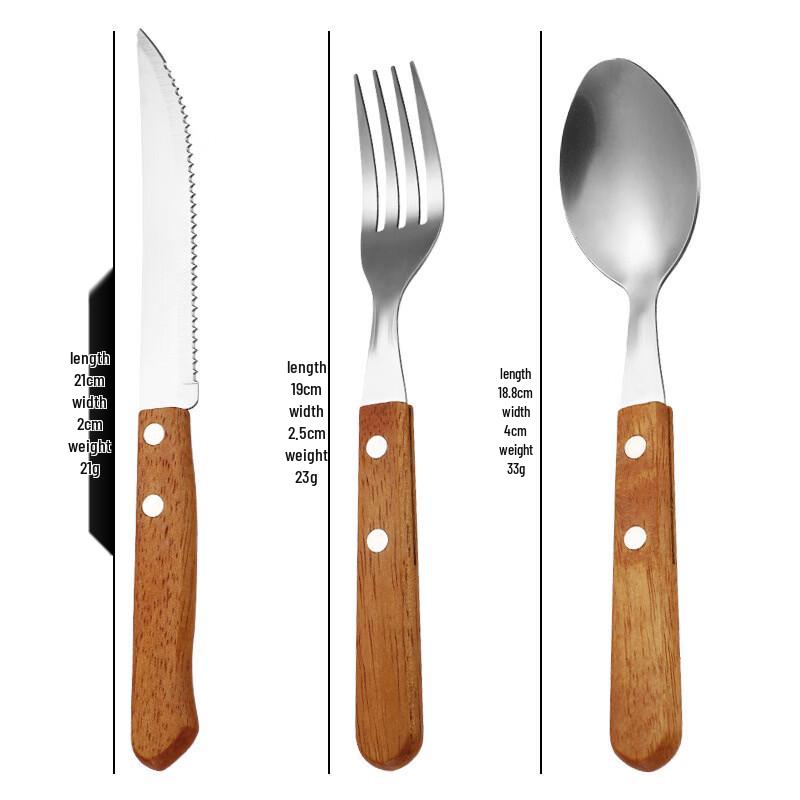 abay Wooden Handle Stainless Steel Cutlery Set