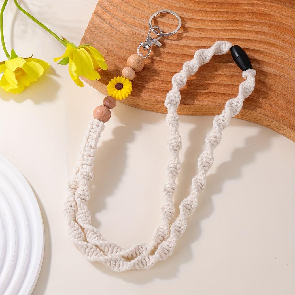 [Handmade] Bohemian Rope Handmade Keychain Necklace Lanyard | 1pc | Rope | Safety Snap | Phone Strap, Work Badge Lanyard | | Bohemian