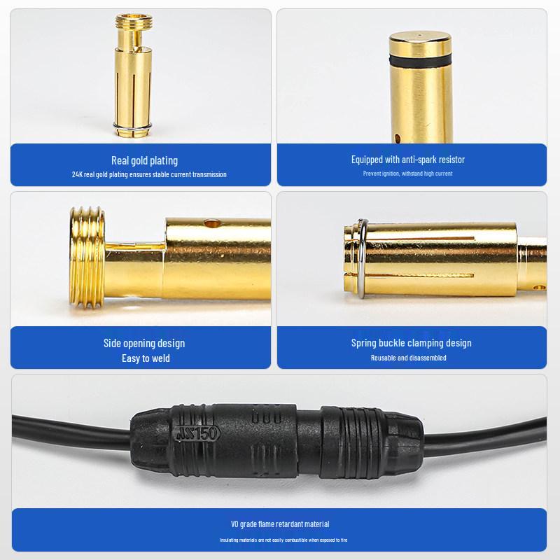 7mm Gold-Plated AS150 60A Spark-Proof RC ESC Connector Pair
