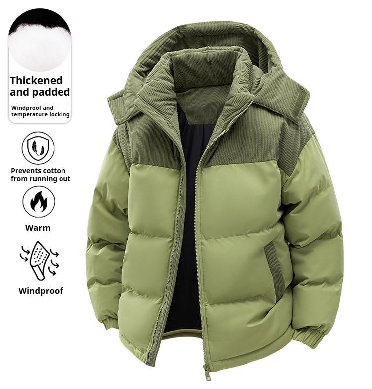 Hoodies for Men and Women Winter Windproof Plus Velvet Thickened Coat Couple Thickened High-quality Cotton-padded Coat