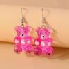 Cute Colorful Gummy Bear Drop Earrings for Women Girls Cartoon 3D Bear Earrings Party Holiday Jewelry Gifts