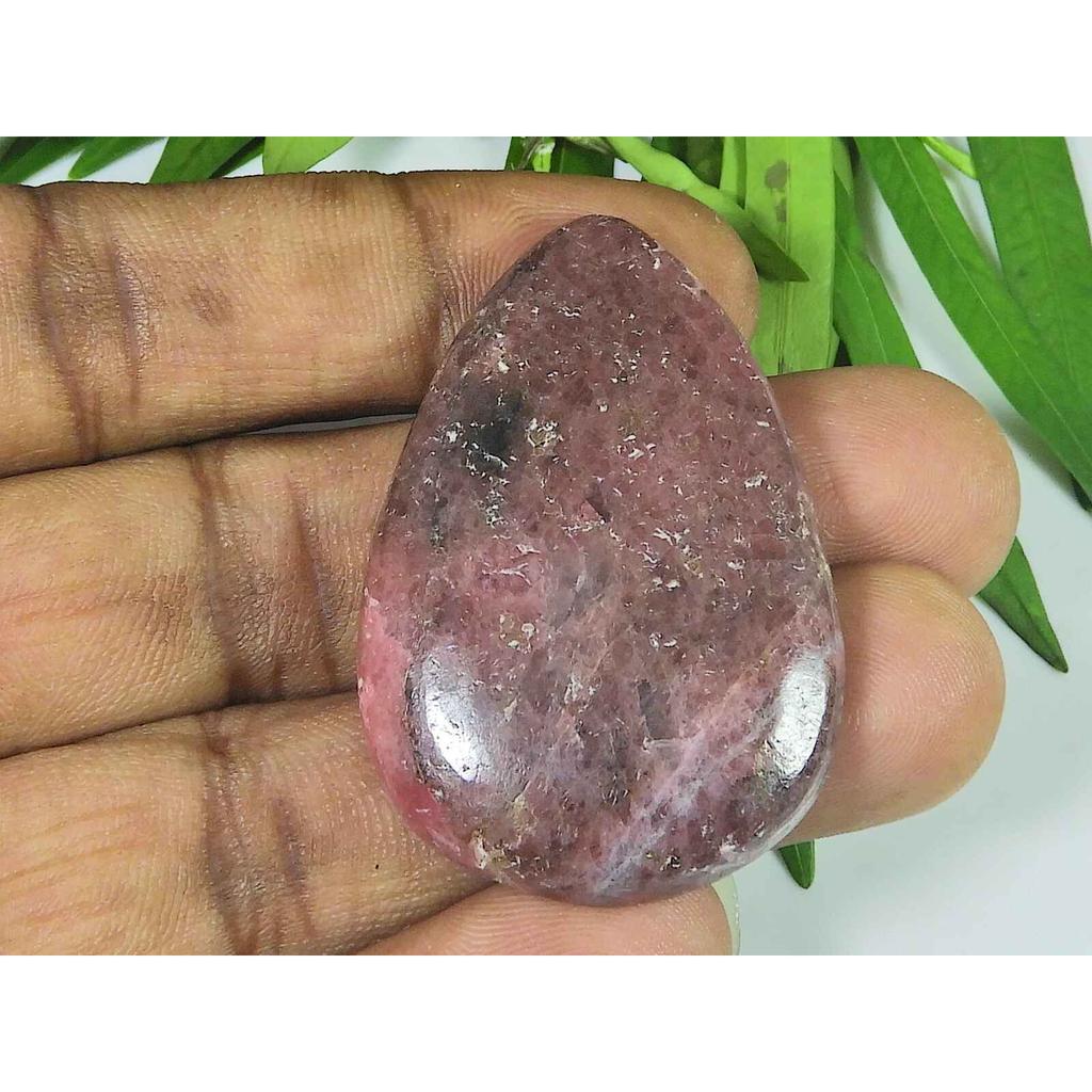 31X45X06MM Natural Red Rhodonite Quartz Pear Cabochon Loose Gemstone SK-3742