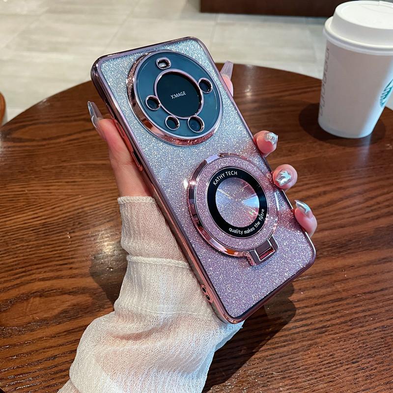 Glitter bracket MOTO G54 mobile phone case MOTO G84 electroplating anti-drop G73 suitable for MOTO G60 gradual change G50