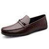 Fashion Men's Genuine Leather Loafers Handmade Men Driving Shoes Simple Moccasins Casual Male Business Shoes Leisure Walk Slip On Flats