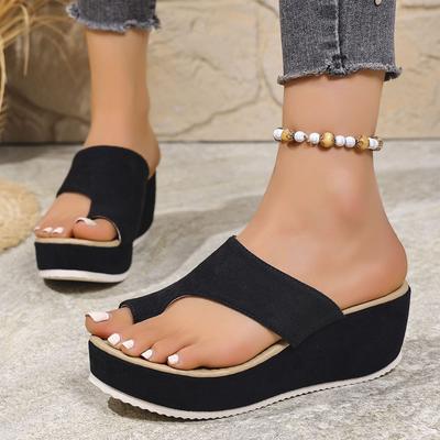 Dames Platform Sleehak Sandalen Effen Open Teen Sleehak Sandaal Dames Casual Zomer Bruin Platte Schoenen Voor Vrouw Buitenkleding Sandalen