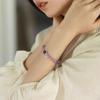 Lavender Amethyst & Purple Jade Snowflake Bracelet, S925 Silver, Natural Crystal Beaded, Simple Ladylike Style.