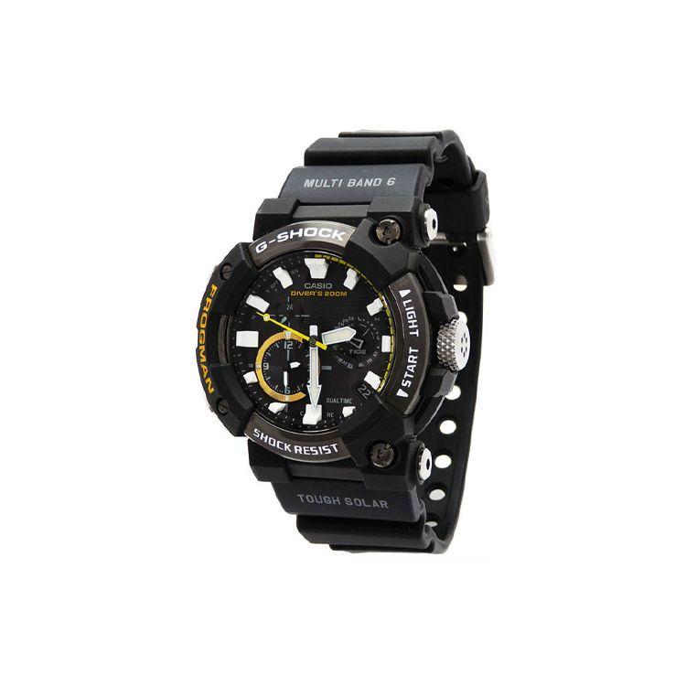Casio Master Of G-Sea Seria 200M Rezistent la Apă Mișcare Solară Quartz Curea Rășină Ceas Ceasuri Bărbați Negru GWF-A1000-1AJF