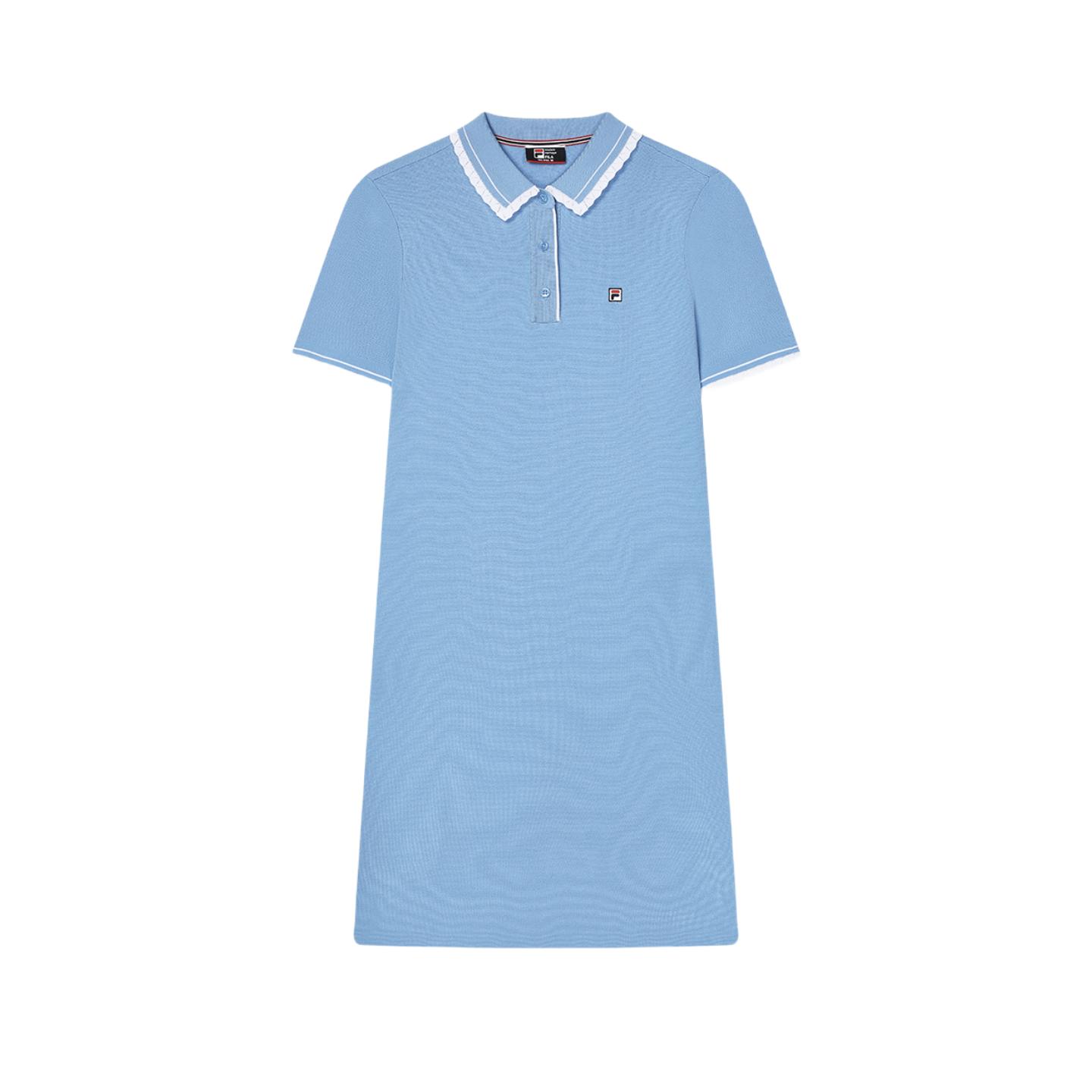 

Fila SS24 Серия Modern Heritage Логотип бренда Мода Спорт Кэжуал Повседневный Пуловер с воротником поло Платье с коротким рукавом Женские платья Дымчато-голубой F11W421311FBU L