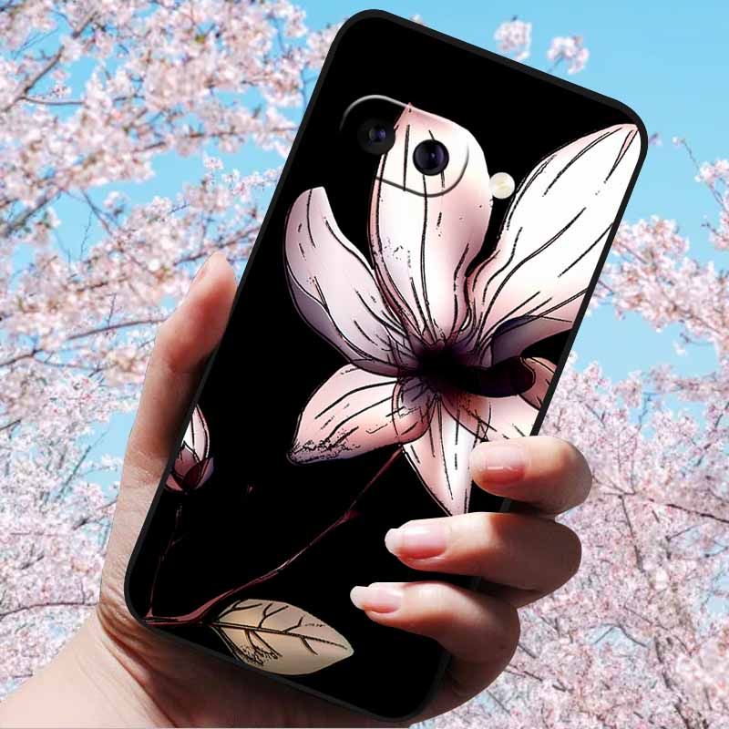 For Google Pixel 9a 3D Relief Flower Emboss Soft Silicone Case Cartoon Painted Back Cover for Google Pixel 9a 9 A 3D Relief Case