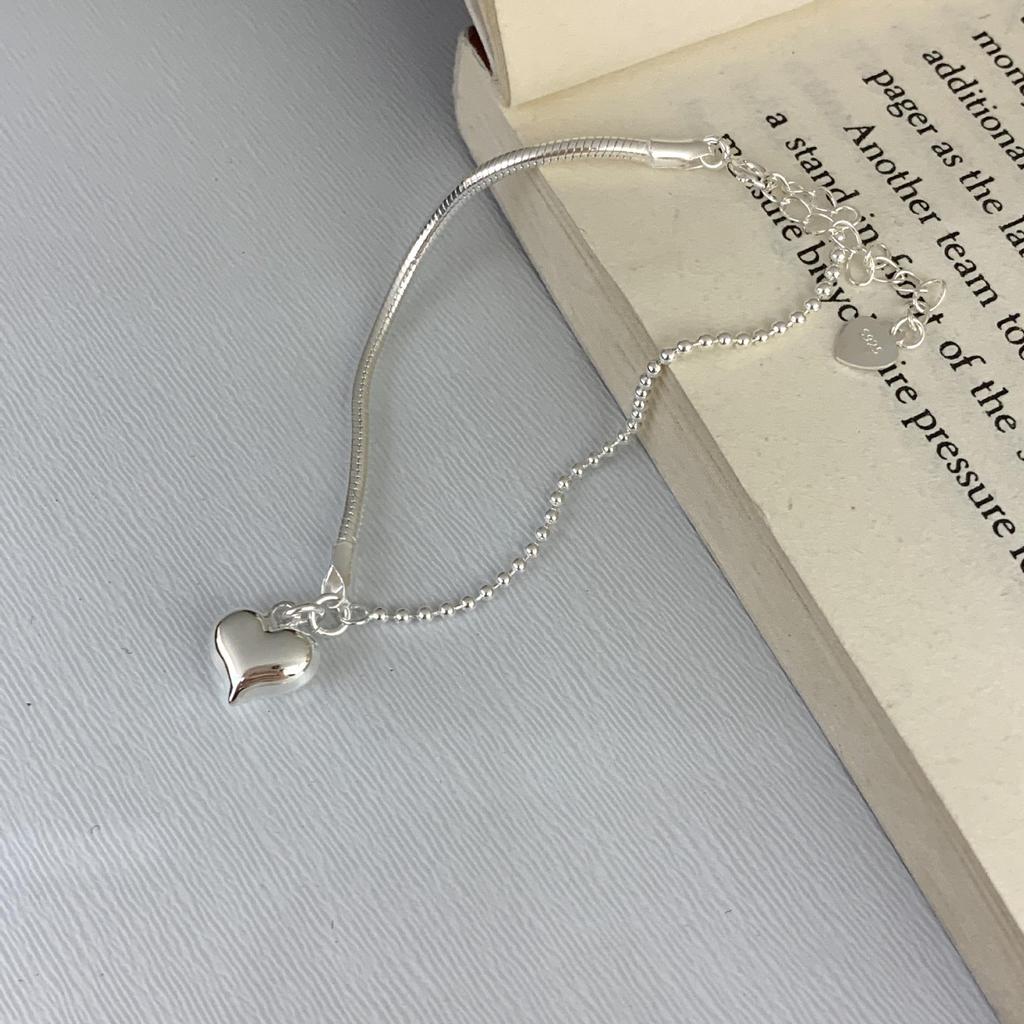 S925 Sterling Silver Heart Bracelet – Women's Elegant Design, New Style for Best Friends, Light Luxury Korean Jewelry.