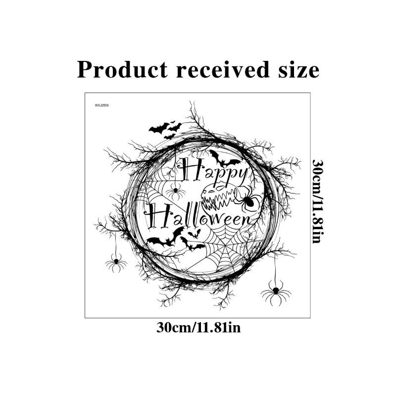 1PC Halloween static sticker spider web bat silhouette glue-free sticker removable glass decorative window sticker