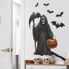 Fun-e115 Halloween Black Skull Sickle Bat Bedroom Living Room Background Decorative Wall Sticker