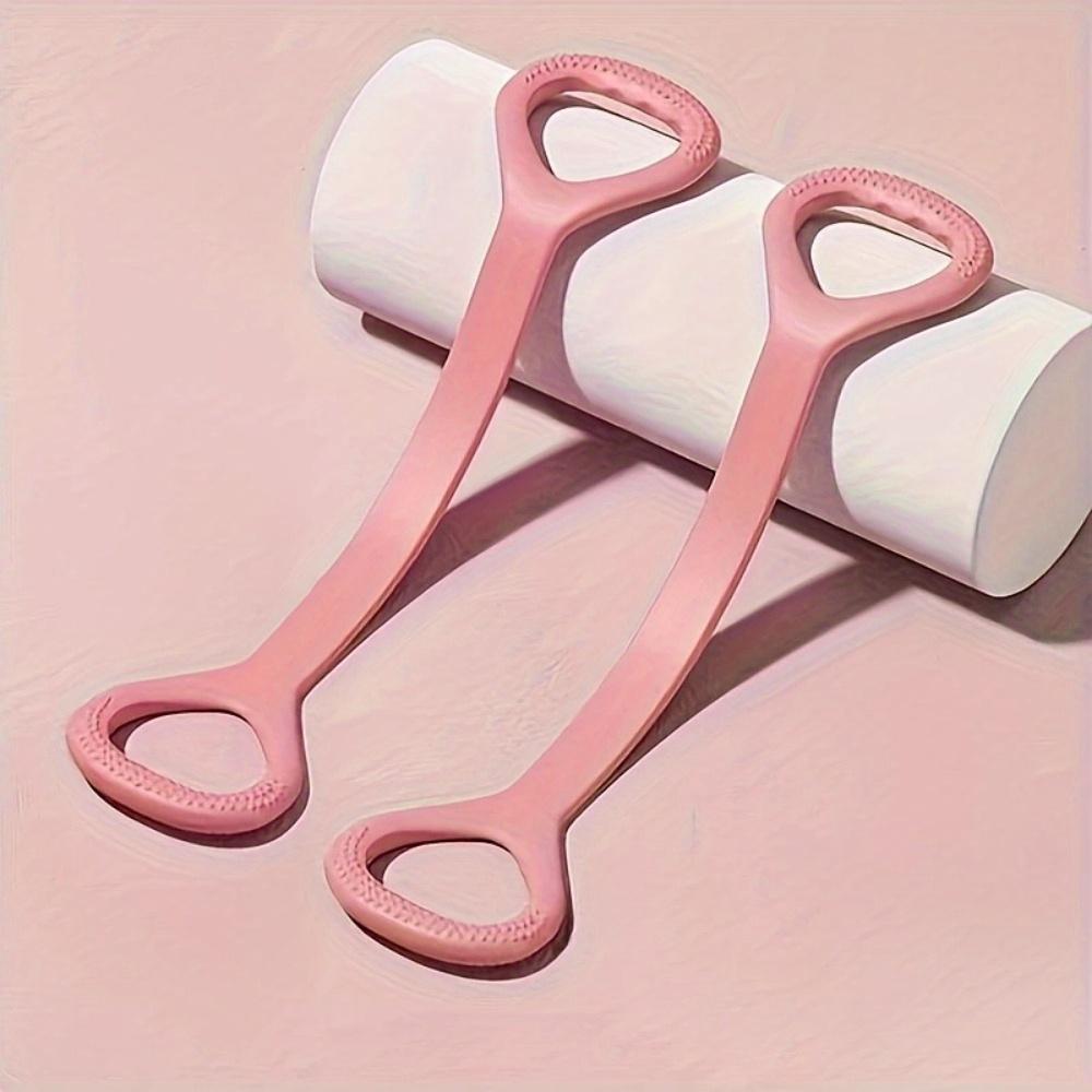 [2pcs Silicone Yoga Bands] 2pcs High-Quality Silicone 8-Shaped Yoga Resistance Bands | Textured Grip for Back, Waist & Arm Workouts