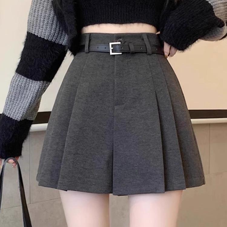 Woolen High-Waisted Wide-Leg Women's Shorts - A-Line Autumn/Winter 2026 Casual Bootcut