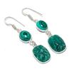 Natural Green Onyx, Malachite 925 Sterling Silver Jewelry Earring 2.17" AEE-11222