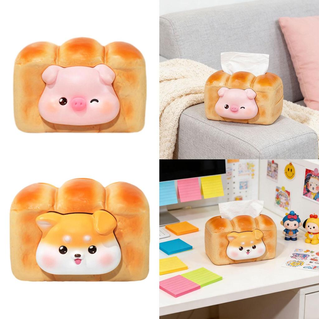 Cute Creative Tissue Box Holder PVC Napkin Dispenser Tabletop Organizer for Bedroom Bathroom Living Room