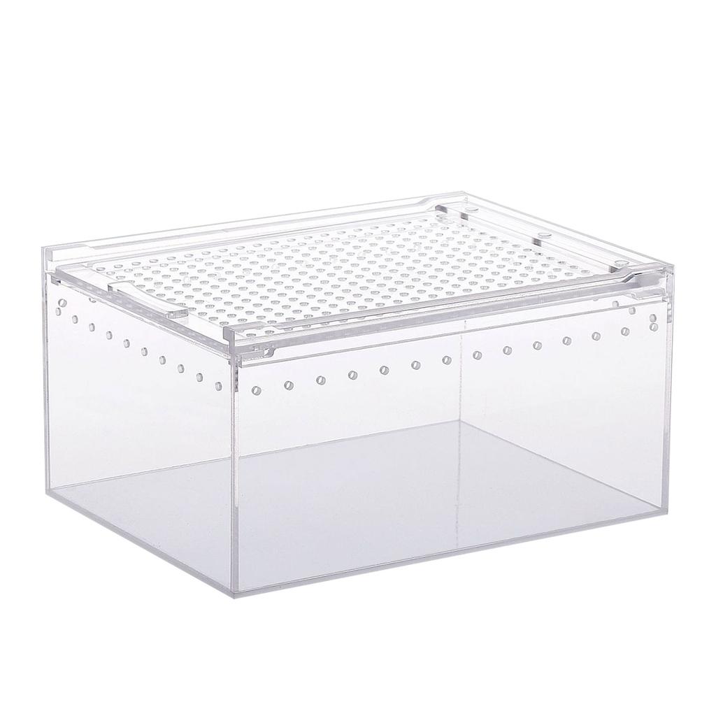 Acrylic Reptile Cage Breeding Box Terrarium Clear Feeding Habitat for Snake Small Pet Isopods Lizards Roaches Insect