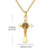 Vnox Saint Benedict Catholic Cross Pendant Necklace for Men Women, 50/60/70cm Stainless Steel Link Chain, Religious Jewelry Gift