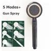 New 5 Modes Large Flow Supercharge Rainfall Shower Head 175mm High Pressure Top Spray Rain Showerhead Set Bathroom Accessories
