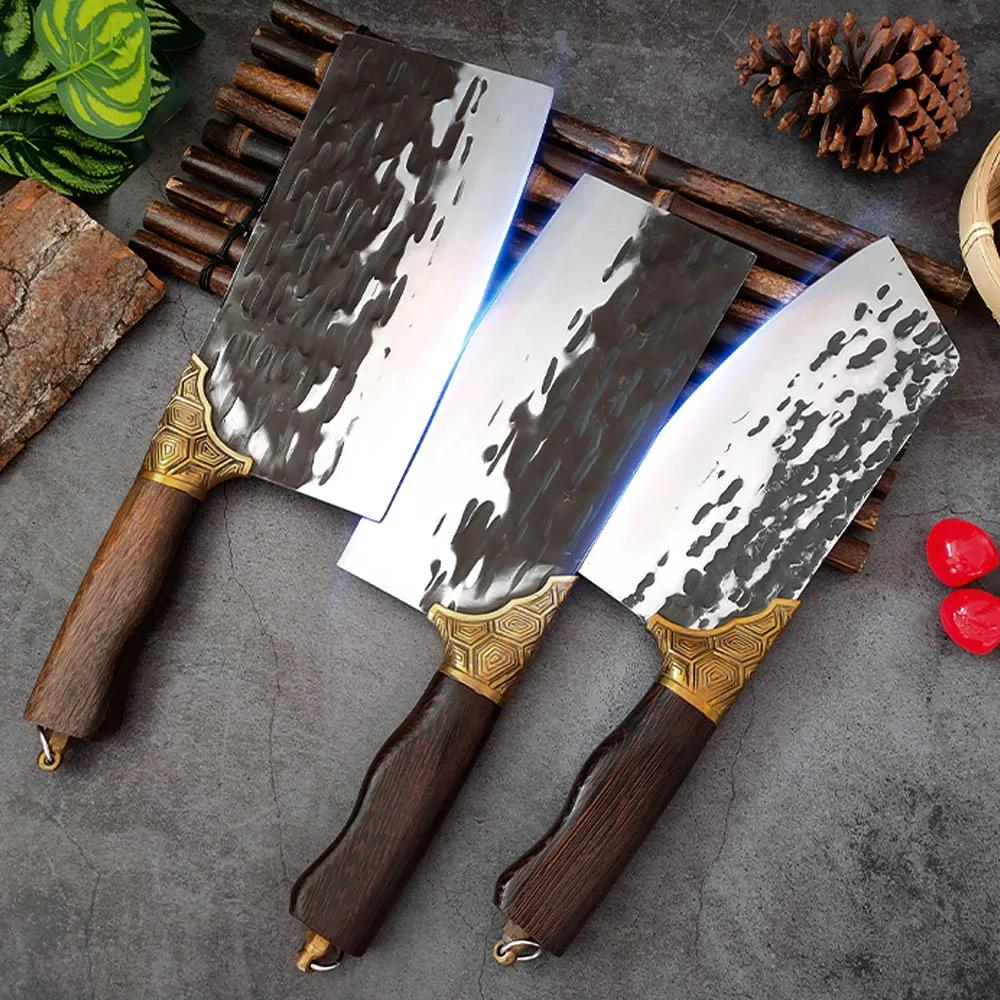 Heavy Duty Chinese Knife Hand Forged Steel Kitchen Knives Chopping Vegetable Cleaver Meat Butcher Boning Utility Knife Chef Tool