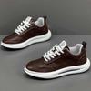 Hong Kong new spring and autumn leather solid color sports casual shoes soft sole dad shoes ysd