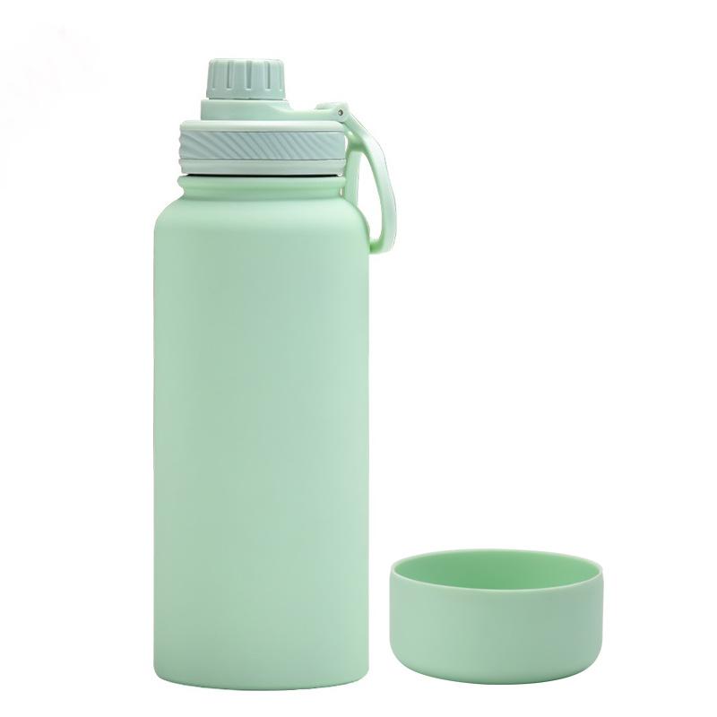 1L Large-Capacity Thermos Cup With Non-Slip Bottom, Portable Outdoor Sports Kettle, Frosted Water Cup