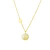 Chinese Style Fu Character Necklace - Titanium Steel and Mother-of-Pearl Pendant for Women, Perfect New Year Gift