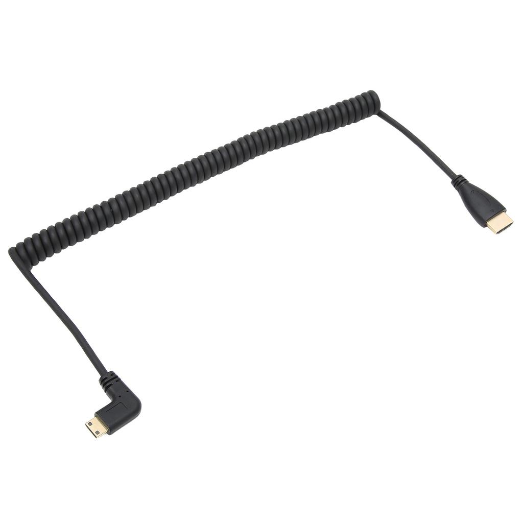 90 Grad HD Multimedia Interface Stecker auf Stecker A auf C Verlängerungskabel Spiralkabel für Computer TV PS4