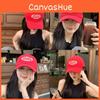 Red Hat Peaked Baseball Cap Amis Letter Pattern Soft Top Breathable Adjustable