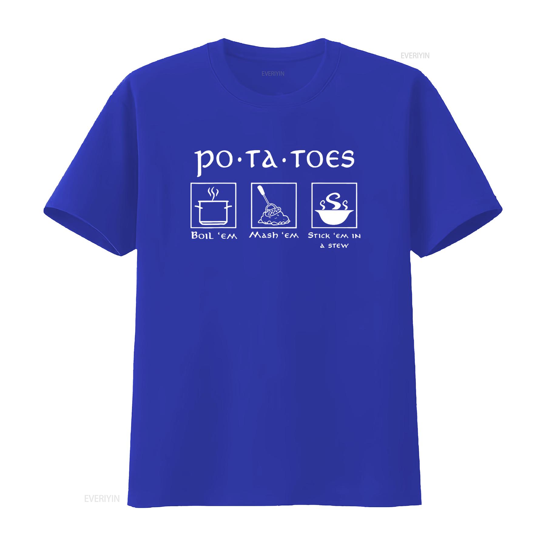 Taters Po ta toes T Shirt Potato Tater Black X Large vintage Washed Stretched Slightly Breathable fashion Versatile Stylish S