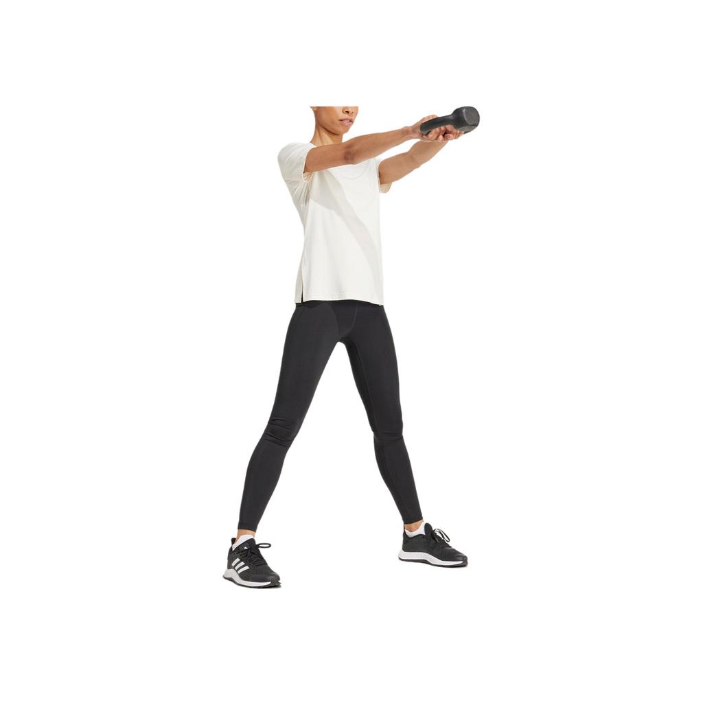 Adidas Cooltouch Crewneck T-Shirt Solid Color Sports Fitness Round Neck Short Sleeve Drop Shoulder T-Shirt Women Tops Pink White JN9617