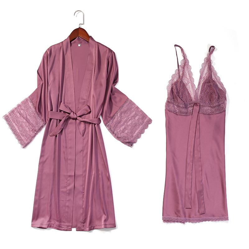 Women's Silk Lace Pajama Set - Breathable & Comfortable Two-Piece Nightwear