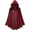 Men's Velvet Cloak With Hood Renaissance Medieval Hooded Cloak For Women Men Halloween Steampunk Pullover With Metal Loop Clasp