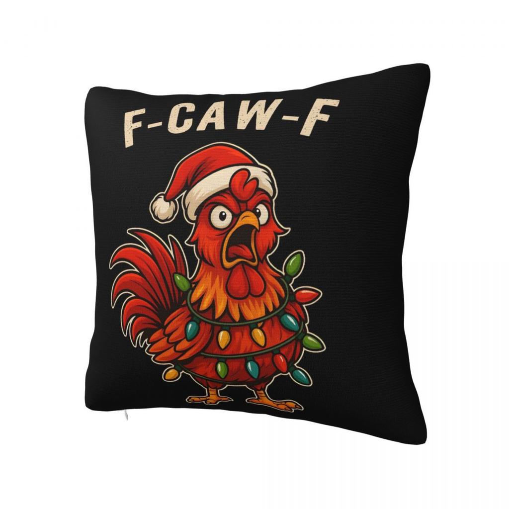 Pillow Case F-Caw-F Christmas Chicken (2) Soft Pillow Cover Cute Funny Cushion Cover Printed Pillowcases For Living Room Chair