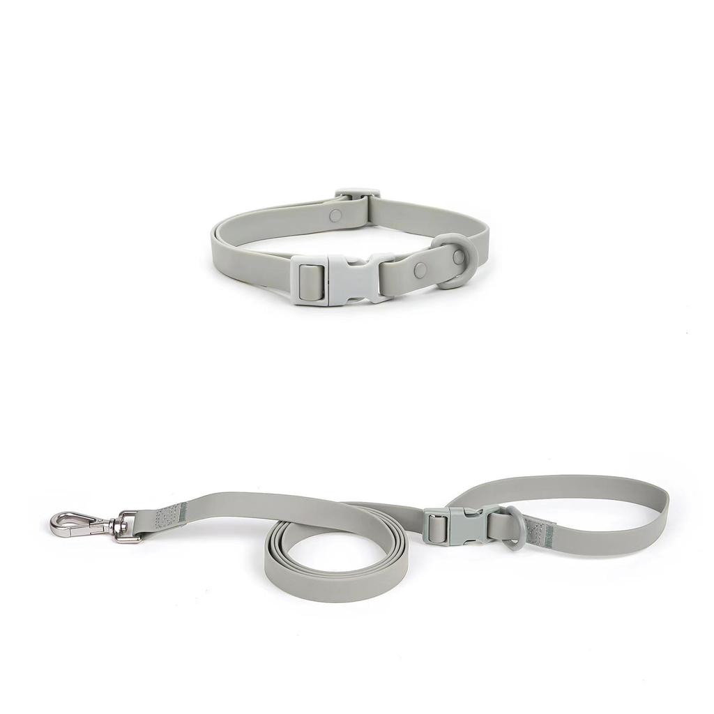 Macaron Color PVC Dog Collar & Leash Set - Soft & Comfortable