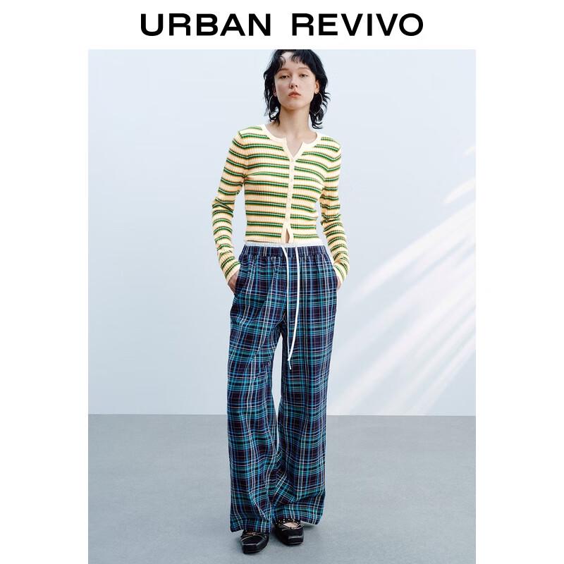 

Женский укороченный вязаный кардиган UR с текстурой и цветными блоками L