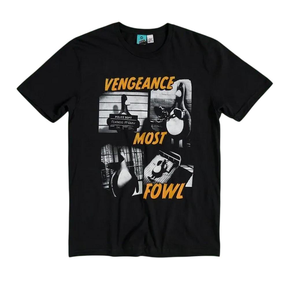 Wallace & Gromit: Vengeance Most Fowl Unisex Adult Prison Scene Feathers McGraw T-Shirt