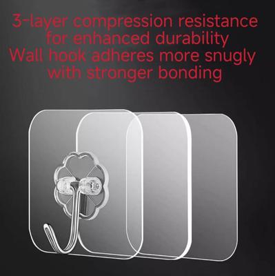 No Drill Self Adhesive Hooks Wall Mounted Shoe Rack, Strong Sticky Waterproof Hangers for Kitchen, Bathroom, Dorm, Bedroom & Door Back Storage