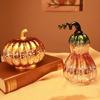 Glass Halloween Pumpkin Lamp Light Decoration Lantern LED Pumpkin Battery Operated for Halloween Party Gift Light Up Home Decor