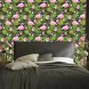 Tropical Flamingos, Leaves and Flowers Wallpaper for Living Room and Bedroom 50x1000